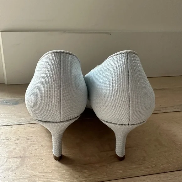 Franco Sarto Women's Light blue woven Textured Heels - Picture 3 of 7